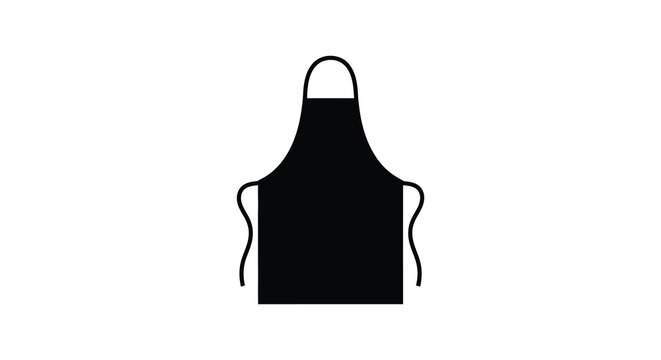 Black apron silhouette on a white background