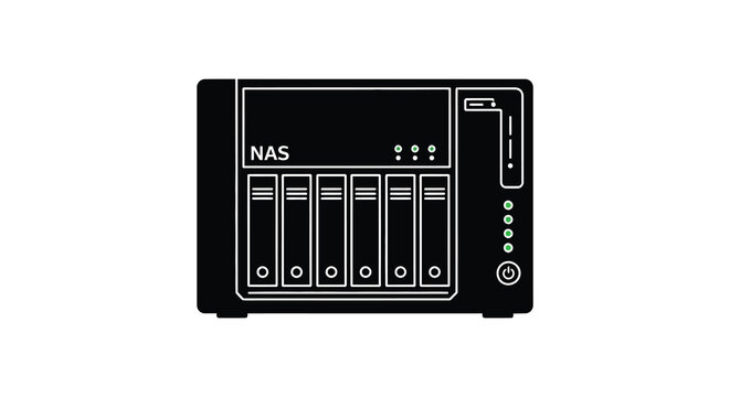 Network attached storage device nas server black silhouette