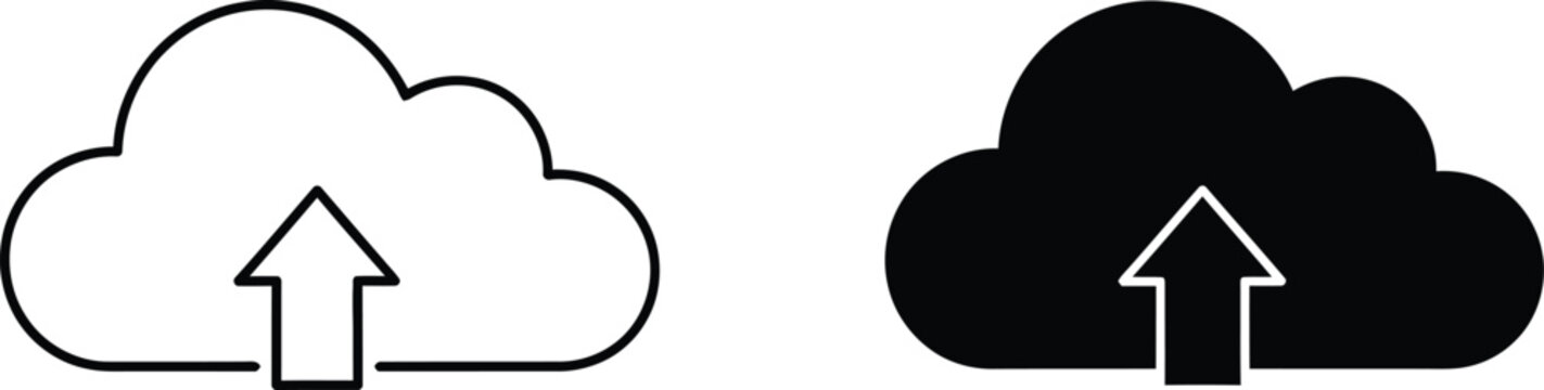 Simple upload cloud icon with arrow