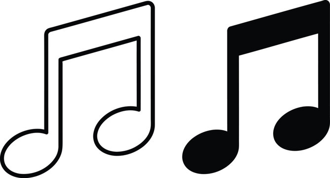 Black musical notes vector icons
