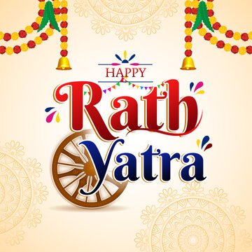 Vector illustration of Happy Ratha Yatra social media template