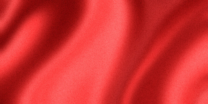 Luxurious red silk fabric background, elegant wavy satin texture with soft shadows, smooth crimson textile drapery for festive holiday backdrop