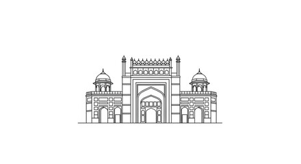 Obraz premium Intricate Indian Architectural Gate Structure Design.