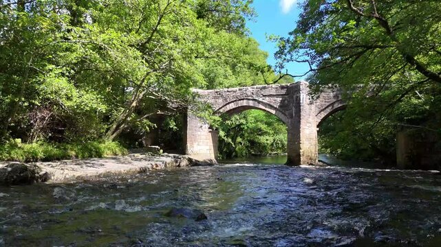 New Bridge on Dartmoor, a medieval bridge built in 1413. Over the River Dart.