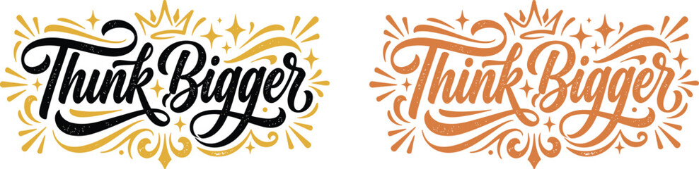 Inspirational quote typography with ornate gold and orange flourishes © Tamanna