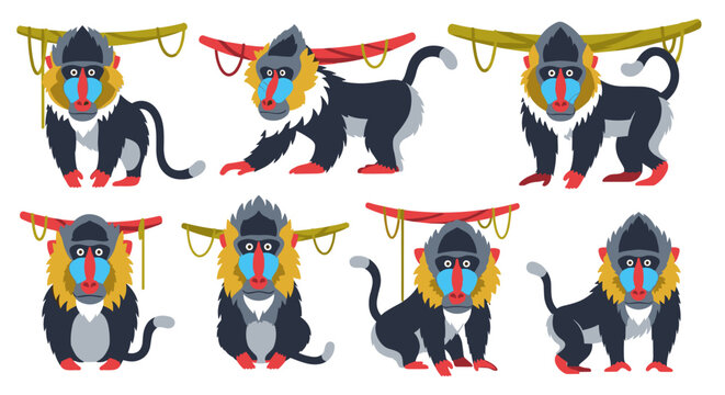 Colorful monkey with mask.