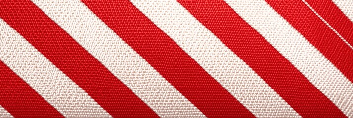 Fototapeta premium Red and white diagonal striped fabric texture background, ideal for patriotic, holiday, textile and design projects, England soccer sport style.