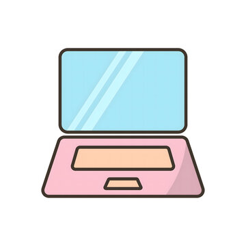 Laptop Computer Icon Flat Design Technology Illustration