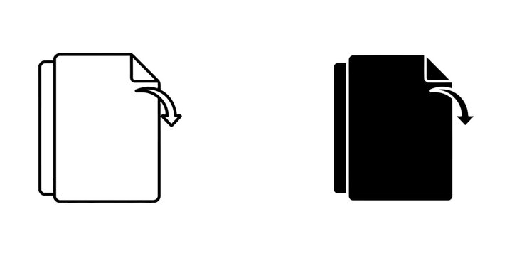 Document export or page turn vector icon with document interface business technology information management software application