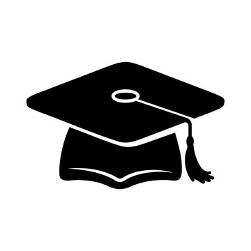 Simple yet powerful silhouette of a graduation cap with tassel, signifying academic achievement.