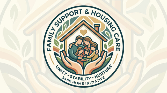 Family support and housing care logo.