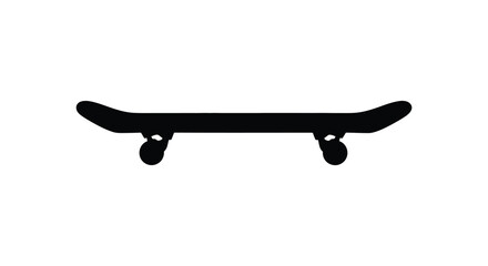 Black skateboard silhouette against a white background silhouette © rema