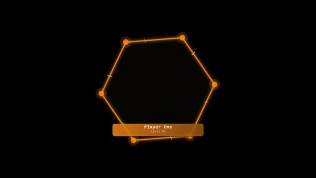 Webcam frame hexagon gaming esports overlay animated loop alpha