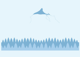 Mountain range and coniferous forest flat vector illustration © prince