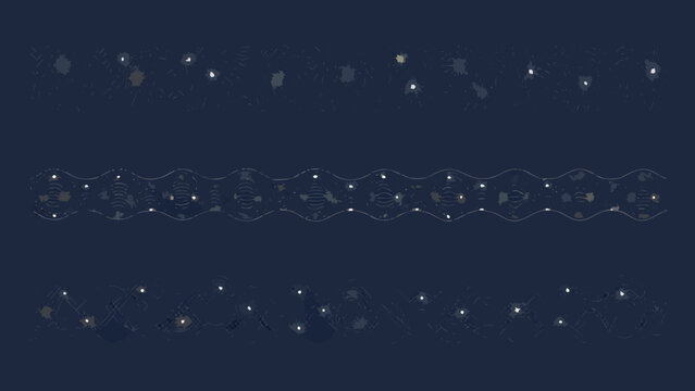 Wave pattern with circular elements dark blue background