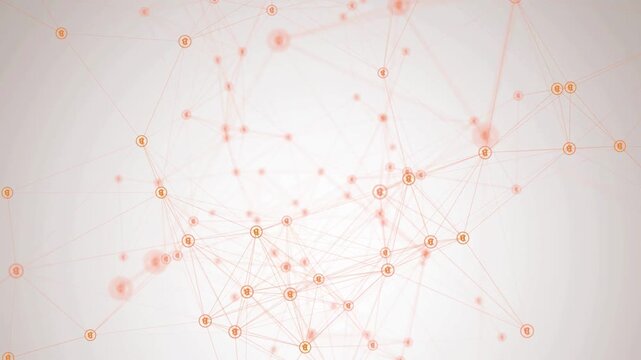 Network connections and nodes on a light gray background  web graph concept