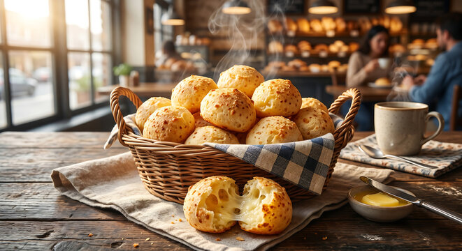 Freshly Baked Brazilian Cheese Bread Pao de Queijo