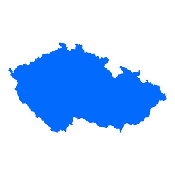Czech Republic map silhouette. Map of the country's borders on a white background