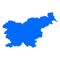 Obraz premium Slovenia map silhouette. Map of the country's borders on a white background