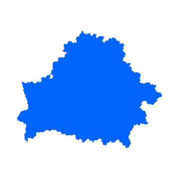Belarus map silhouette. Map of the country's borders on a white background