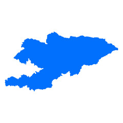 Fototapeta premium Kyrgyzstan map silhouette. Map of the country's borders on a white background