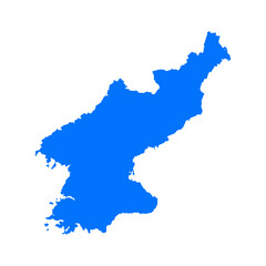 Obraz premium North Korea map silhouette. Map of the country's borders on a white background