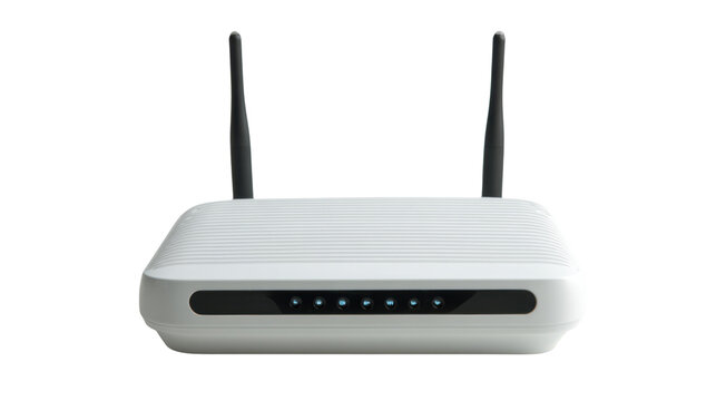 Wireless WiFi Router with Dual Antennas High Speed Internet Connectivity Device for Home Network Solutions on White background