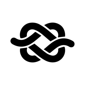 Intricate woven knot symbol for decorative graphic design and cultural heritage themes