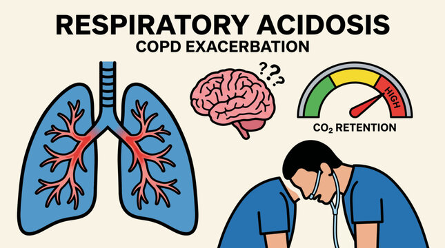 Respiratory Acidosis CO2 Retention in COPD Exacerbation