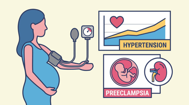 Hypertension During Pregnancy Preeclampsia Medical Illustration