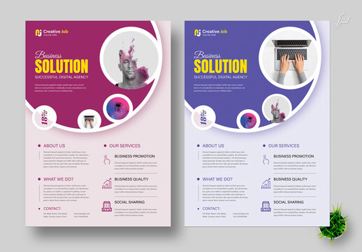 business solution flyer template