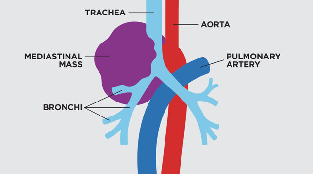 Mediastinal Mass Compressing Central Airways and Vessels