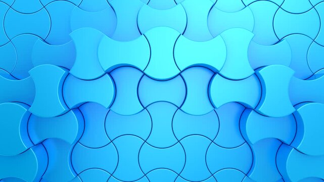 Geometric Shapes Form a Wave. Abstract motion, two color, 3d rendering, 4k resolution
