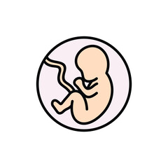 Fototapeta premium Human embryo vector icon. Fetus baby icon.