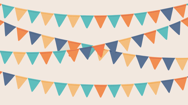 Triangular Pennant Banner A Repeating Pattern With Pastel Tones