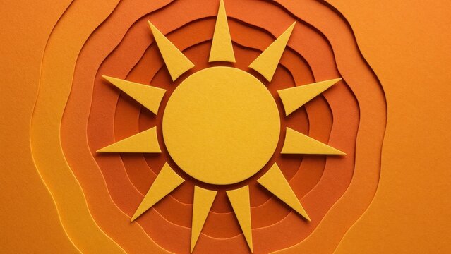 Vibrant layered sun design