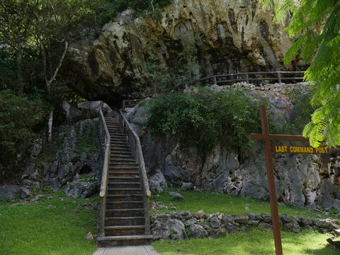 Stairs to the last command Post fortress where the Japanese command held out to the very end during the World War 11, Saipan, CNMI.