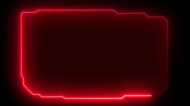 Futuristic Neon HUD Frame Overlay Cyan Digital Interface Element, HUD head up display interface template with basic geometry line element. Universal technology line and frame video overlay futuristic 