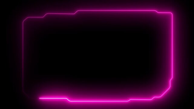 Futuristic Neon HUD Frame Overlay, Digital Interface Element Glowing Geometric. Futuristic neon HUD frame, Hud frames blue user interface elements design modern technology futuristic control panel.