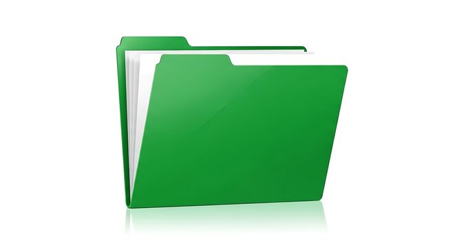 Green folder icon with empty document tabs