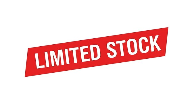 Red limited stock banner with bold white text