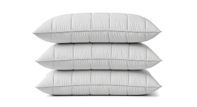 Stacked grey quilted pillows for cozy bedding arrangement