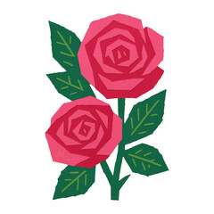 Obraz premium PNG Geometric vibrant rose illustration