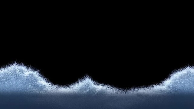 Frost patterns expanding in cold winter animation with delicate ice crystals
