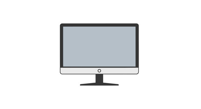 Computer monitor, desktop display, LCD screen, office equipment, modern technology isolated on White Background vector eps silhouette