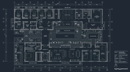 Comprehensive architectural floor plan for luxury smart villa project © S.Siam