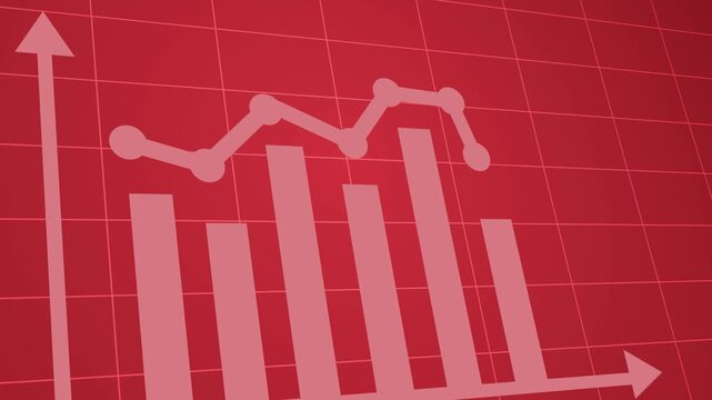 Business bar and line chart infographic animation