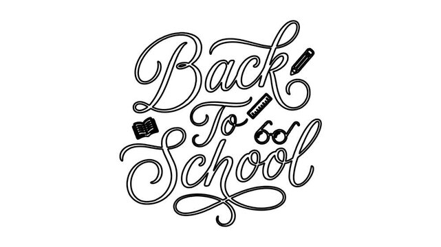 Hand drawn back to school calligraphy typography vector design