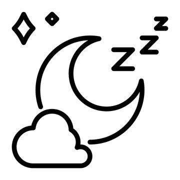 sleep icon, line icon style