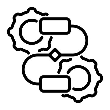 Workflow icon, line icon style